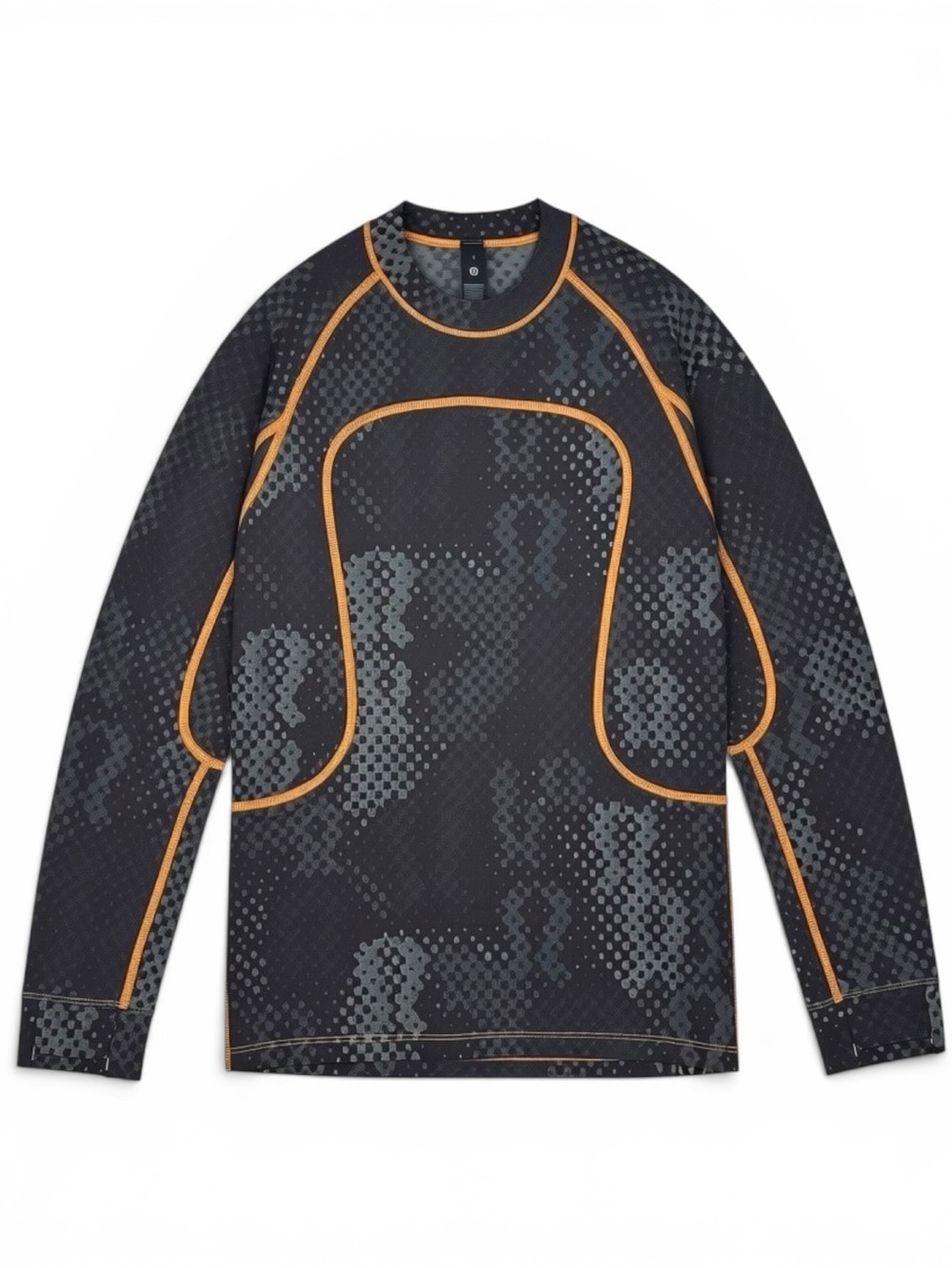 Lululemon x Saul Nash Men's Brown Jacquard Tight-Fit Long-Sleeve Shirt - Size M